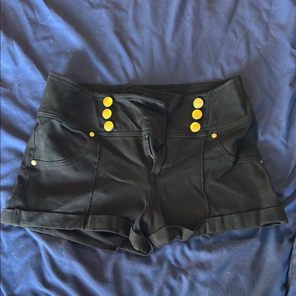Ci Sono Black High Waist Shorts